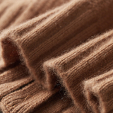 Cardigan de Caxemira Puro com Fecho de Correr em Mostarda Texturizada