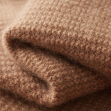Cardigan de Caxemira Puro com Fecho de Correr em Mostarda Texturizada