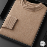 Pullover Bege em Cashmere 100% com Decote Redondo