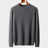 Pullover de Cashmere Puro Cinza Escuro com Detalhes Recortados