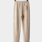 Calças de Cashmere Premium com Plissado