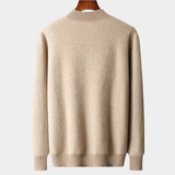 Suéter Premium de Cashmere com Estampa e Zíper Parcial