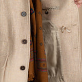 Blazer Eton em Lã Tweed com Estampa Herringbone