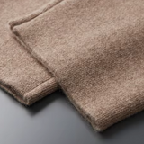 Calças de Cashmere Premium com Corte Reto
