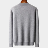 Suéter Premium de Cashmere com Estampa e Zíper Parcial