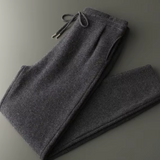 Calças de Cashmere Premium com Plissado