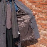 Palton de lã com estampa herringbone e cinto Milano.