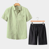 Conjunto de Verão Dolce Vita com Mangas Curtas - Verde Menta e Preto