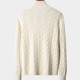 Cardigan de lã merino extra-fina com dois zíperes