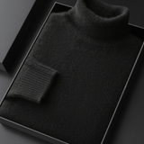 Camisola Preta em Pura Cachemira com Decote
