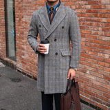 Palton Dublu cu Model Houndstooth Prince of Wales