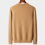 Cardigan de Caxemira Pura Texturizado com Botão em Tom Caramelo