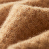 Cardigan de Caxemira Pura Texturizado com Botão em Tom Caramelo