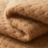 Cardigan de Caxemira Pura Texturizado com Botão em Tom Caramelo