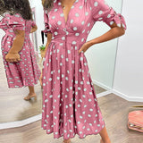 Mónica - Vestido Chic com Estampa de Poás