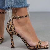 Júlia - Sandálias Altas com Estampa de Leopardo