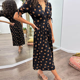 Mónica - Vestido Chic com Estampa de Poás