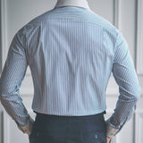 Camisa Slim Fit para Negócios com Estampa Listrada