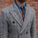 Palton Dublu cu Model Houndstooth Prince of Wales
