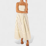 Isabel - Vestido Longo com Estampa Listrada