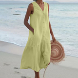 Robe Celeste com Decote em V Elegante