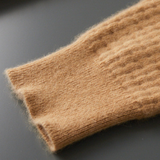 Cardigan de Caxemira Pura Texturizado com Botão em Tom Caramelo