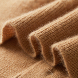 Cardigan de Caxemira Pura Texturizado com Botão em Tom Caramelo