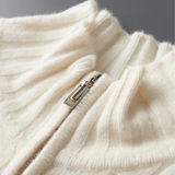 Cardigan de lã merino extra-fina com dois zíperes