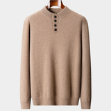 Pullover Bege 100% Cashmere com Botões