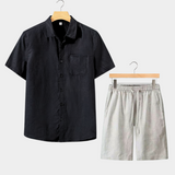 Conjunto de Verão Dolce Vita com Mangas Curtas - Preto e Bege