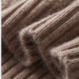 Suéter de Cashmere Bege com Gola Redonda
