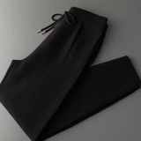 Calças de Cashmere Premium com Plissado