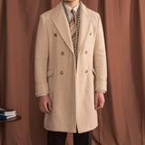 Palton Vintage de Lã com Estampa Herringbone Polo Palazzo