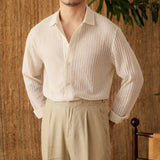 Camisa de Algodão de Mangas Longas - Estilo Bodrum