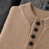 Pullover Bege 100% Cashmere com Botões