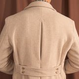 Palton Vintage de Lã com Estampa Herringbone Polo Palazzo