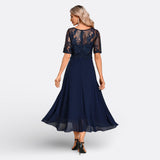 Robe Mariana en Dentelle à Manches Courtes