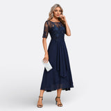 Robe Mariana en Dentelle à Manches Courtes