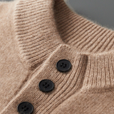 Pullover Bege 100% Cashmere com Botões