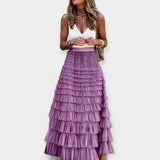 Saia Boho com Detalhes em Cetim