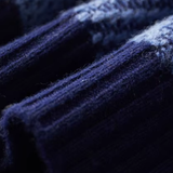 Suéter de lã merino extra-fina com gola alta em estilo bicolor