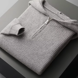 Meia Zip em Lã Merino Extra-Fina com Fecho de Correr