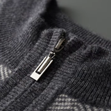 Conjunto de Roupa em Lã Merino Extra-Fina Cinza com Estampa Herringbone