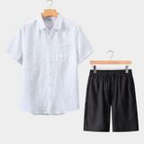 Conjunto de Verão Dolce Vita com Mangas Curtas - Branco e Preto