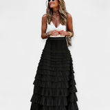 Saia Boho com Detalhes em Cetim