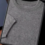 Camiseta Premium de Cashmere com Gola Redonda - Clássica