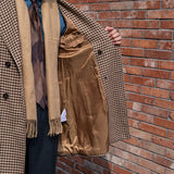 Palton Vintage Holmes com Estampa Houndstooth e Frente Dupla