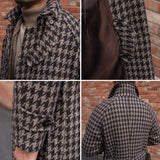 Casaco de lã Houndstooth 'Edinburgh' com cinto incluído