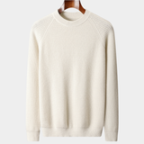 Pulôver de Lã Merino Extra-Fina com Gola Redonda e Mangas Raglan