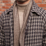 Casaco de lã Houndstooth 'Edinburgh' com cinto incluído